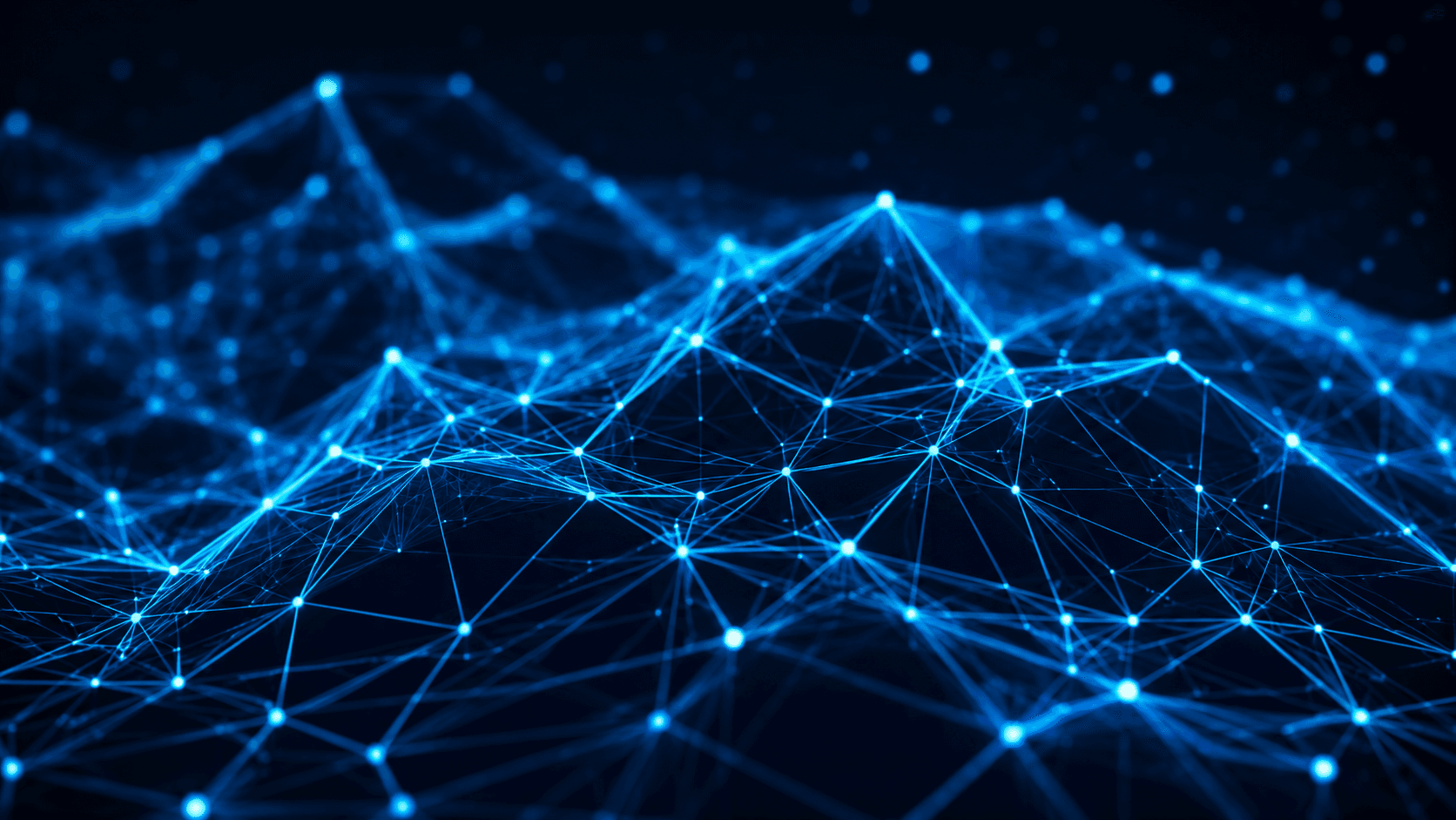 blue geometrical shapes connection ai